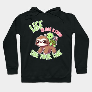 Life is not a Race, take your time Colour Hoodie